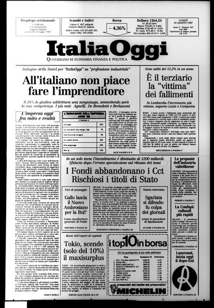 Italia oggi : quotidiano di economia finanza e politica